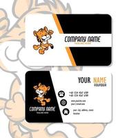 gráfico vectorial de diseño de tarjetas de visita, con el logo de tigre mascota linda. perfecto para usar en el cuidado de mascotas vector