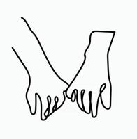 Continuous line Pinky  promise vector