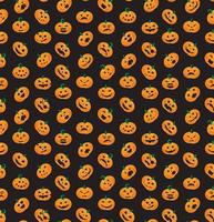 Seamless pattern from Halloween emotional pumpkins vector