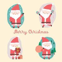 Merry Christmas with  Santa Claus character isolated on white background. vector