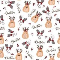 Seamless pattern background with merry Christmas icon. vector