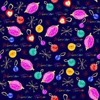 Seamless pattern background with Colorful Christmas lanterns vector