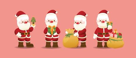 Christmas icon with Santa Claus character. vector