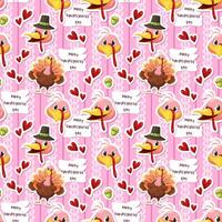 seamless pattern background with Walnuts, turkey hearts, and earthworms vector