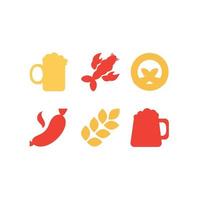 Oktoberfest icons set vector