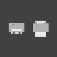 Print and shredder flat icons vector