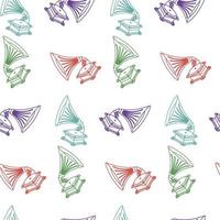 Vector seamless hand-drawn pattern with old gramophone