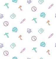 Vector seamless pattern from set of life icons, work, hospital,