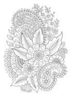 flower Coloring page Vector page for coloring. branch Pro Vector