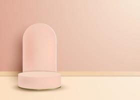 realistic 3d podium with pastel colours vector
