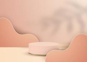 realistic 3d podium with pastel colours vector