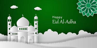 Eid Al Adha Background in Papercut style vector