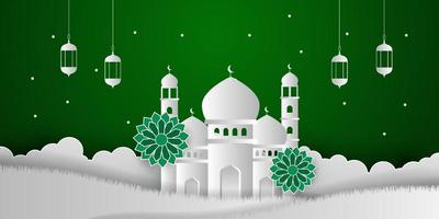 Eid Al Adha Background in Papercut style vector