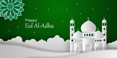 Eid Al Adha Background in Papercut style vector