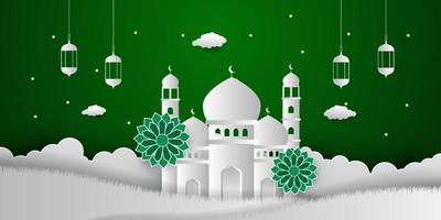 Eid Al Adha Background in Papercut style vector