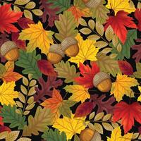 seamless pattern background with leaves and walnut vector