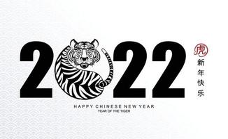 Chinese new year 2022 year of the tiger vector