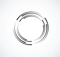 líneas abstractas en forma de círculo, elemento de diseño, forma geométrica, marco de borde rayado para imagen, logotipo redondo de tecnología, ilustración vectorial en espiral