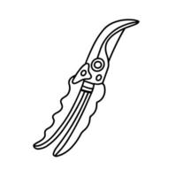 shears-secateurs isolated on a white background. Garden tools for working with flowers and shrubs. Hand-drawn vector illustration in the Doodle style.