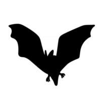 Black bat isolated on a white background. Design element for Halloween. Vector illustration