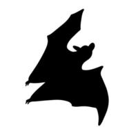 Black bat isolated on a white background. Design element for Halloween. Vector illustration