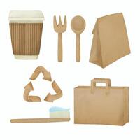 Product and Packaging help save the planet and reduce waste vector