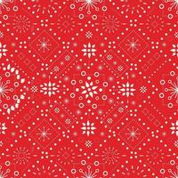 Seamless vector pattern of abstract ornaments on red background designed for Christmas celebration