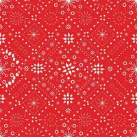 Seamless vector pattern of abstract ornaments on red background designed for Christmas celebration