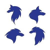 Wolf logo images vector