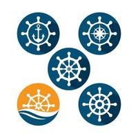 Steering ship logo images illustration vector