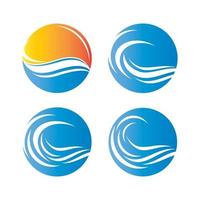 Sunset beach logo images illustration design vector