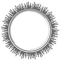 Abstract circular equalizer. Eq round audio soundwaves. Graphic equalizer. Frame. Vector illustration