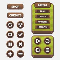 Set of game menu selection for rpg and adventure game vector