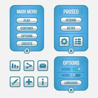 Set of game menu selection for rpg and adventure game vector