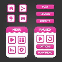 Set of game menu selection for rpg and adventure game vector