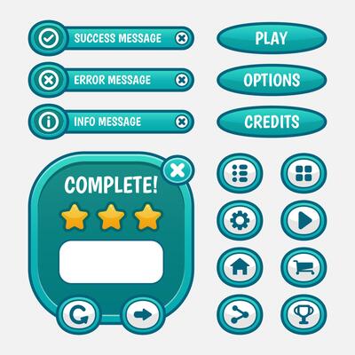 Set of game menu selection for rpg and adventure game