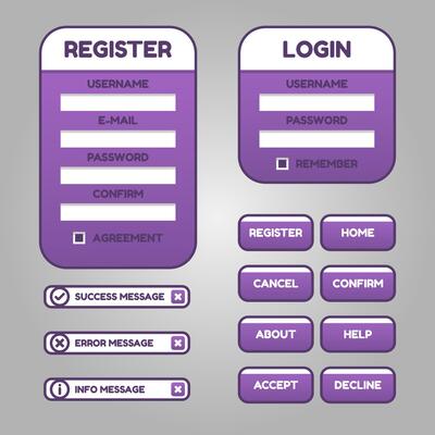 Set of game menu selection for rpg and adventure game