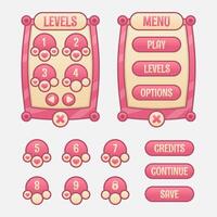 Set of game menu selection for rpg and adventure game vector