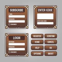 Set of game menu selection for rpg and adventure game vector