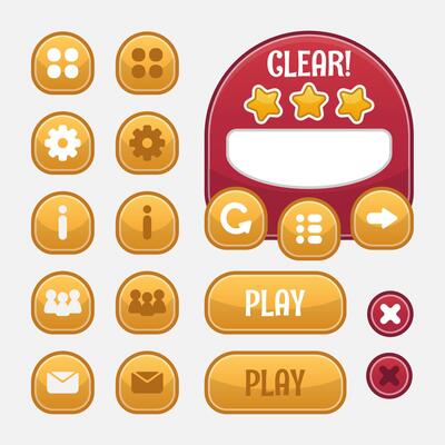 Set of game menu selection for rpg and adventure game
