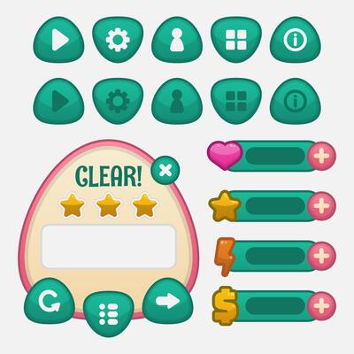 Set of game menu selection for rpg and adventure game