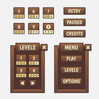 Set of game menu selection for rpg and adventure game vector