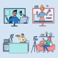 New career in the world of online is the creation of video content channels vector