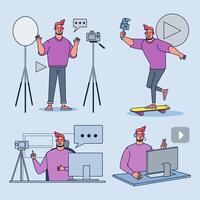 New career in the world of online is the creation of video content channels vector