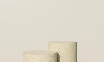 podio de mármol, soporte de producto de exhibición cosmética sobre fondo pastel. Representación 3d