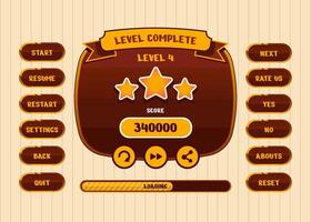 Design for Complete set of score button game pop-up, icon, window and elements vector