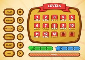 Design for Complete set of score button game pop-up, icon, window and elements vector