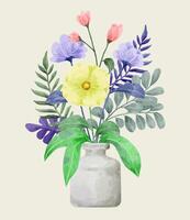 A set of flowers painted in watercolor for various cards and greeting cards. vector