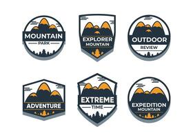 Explore Mountain Adventure symbol vector set