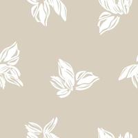 Brown Taupe Botanical Floral Seamless Pattern Background vector